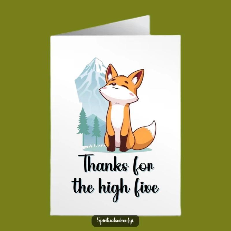 Free Printable Fox Thank You Card: Summit Stretch Humor for Downloadable Gift