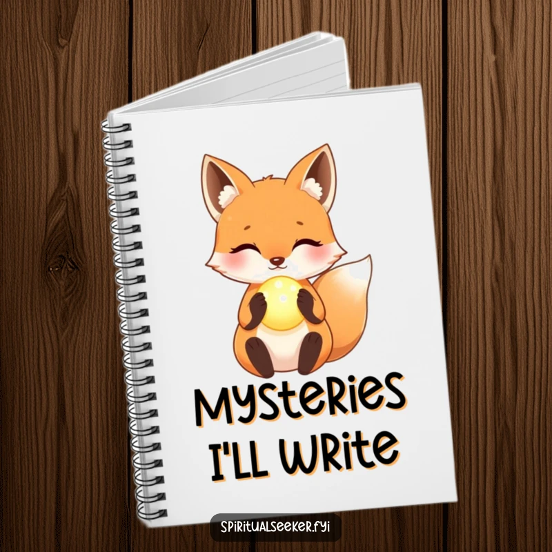 Funny Notebook: A kawaii fox holding a glowing orb, perfect for capturing magical thoughts and creative ideas.