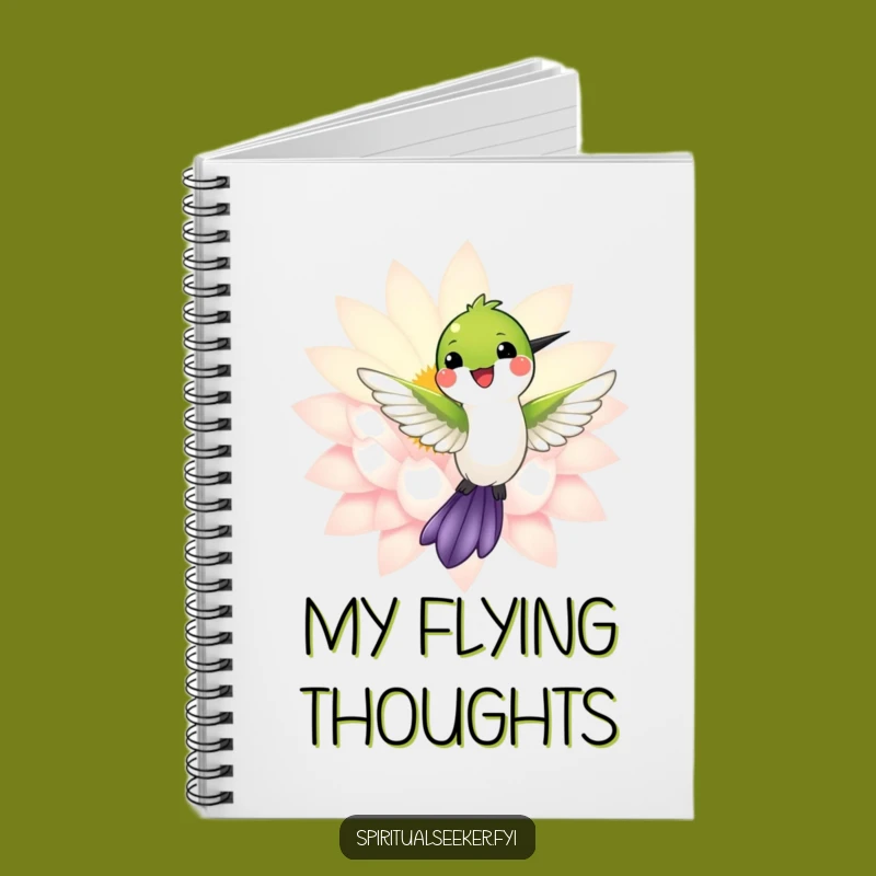 Funny Notebook: Hummingbird Lotus Cover for Joyful Journaling