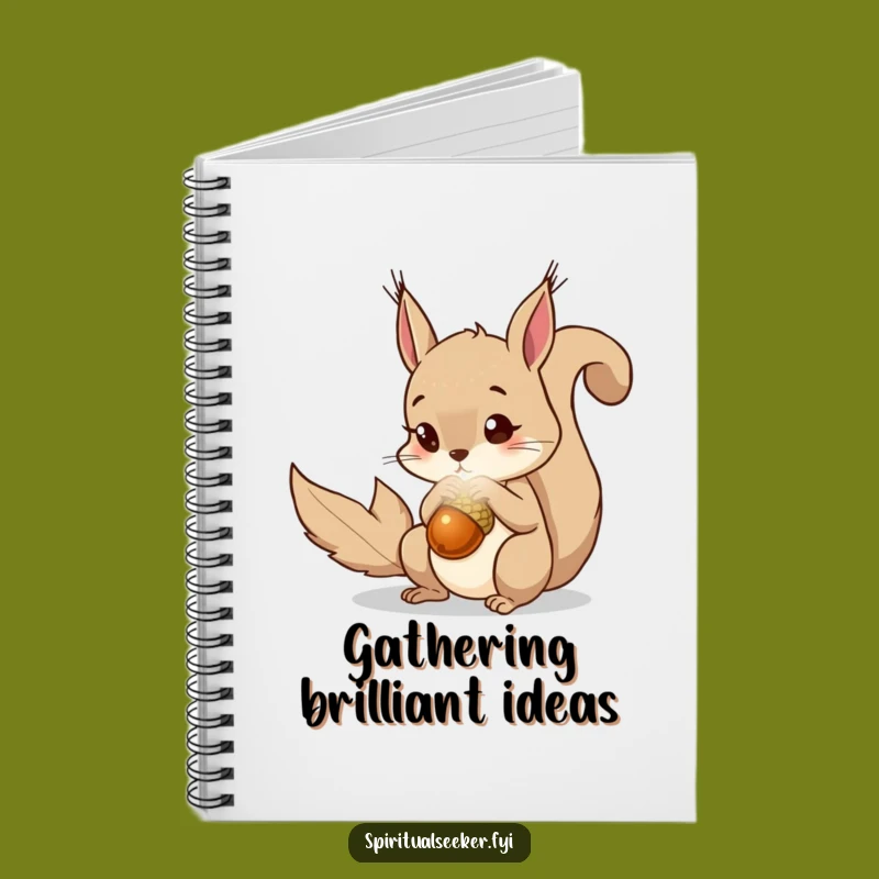Funny Squirrel Notebook, Magical Acorn Pages, Curious Journal Gift