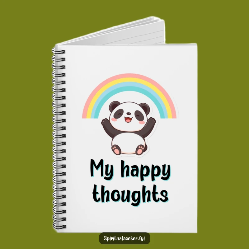 Funny Panda Rainbow Notebook: Hopeful Journal, Happy Thoughts Gift