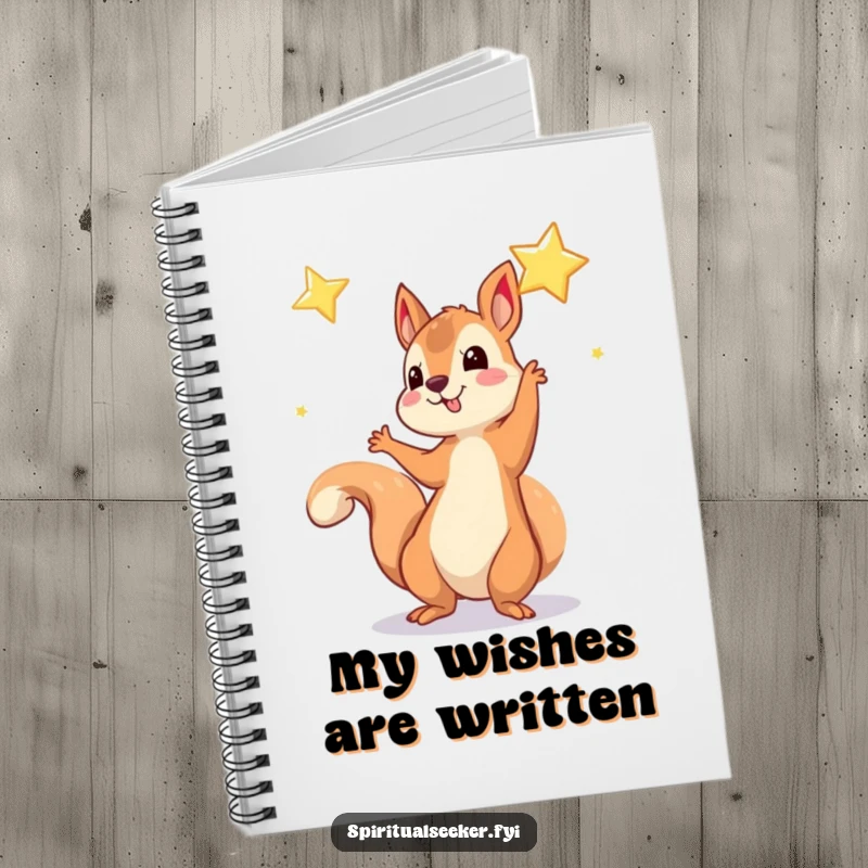 Funny Notebook: A cute squirrel reaching out towards a shimmering star, ready for your dreams.