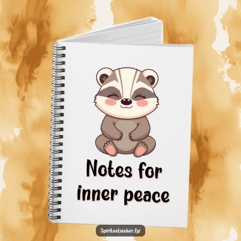 Funny Badger Notebook: A meditating badger with a peaceful smile, inspiring humorous mindfulness.