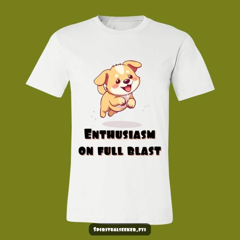 Funny Playful Dog T-Shirt: Ethereal Light Hunter, Happy Pup Tee