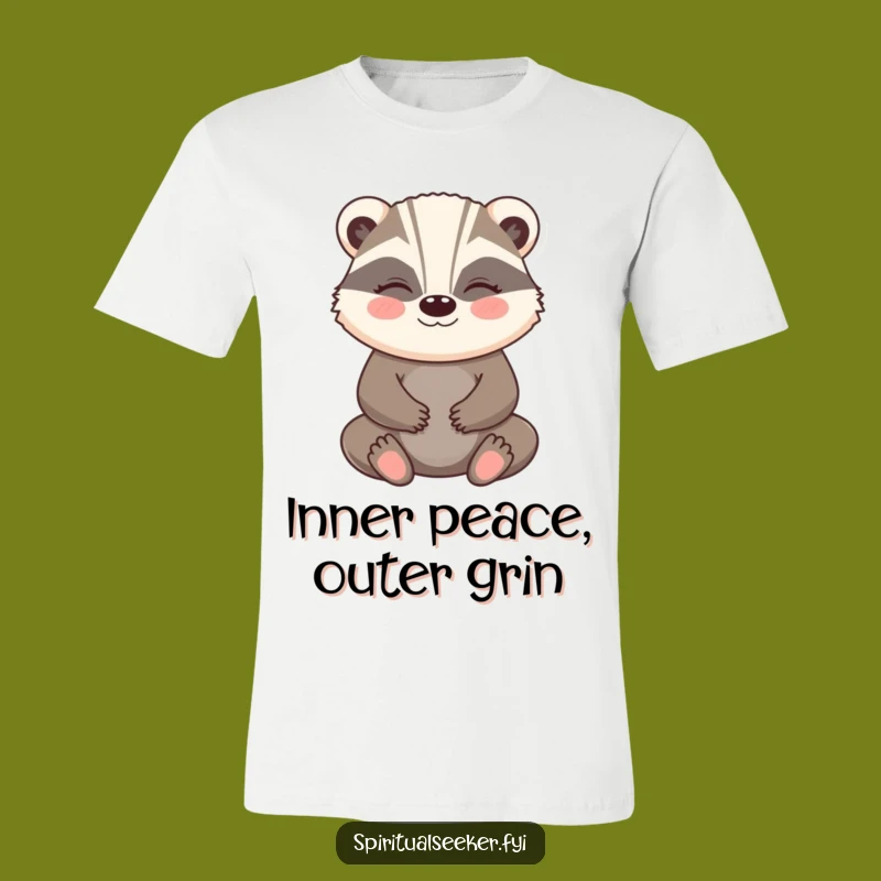Funny Badger Zen T-Shirt: Meditating Badger Tee, Ideal Funny Gift