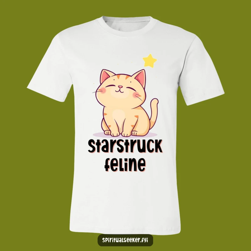 Funny Contented Cat T-Shirt: Celestial Dreams, Ideal Funny Gift!