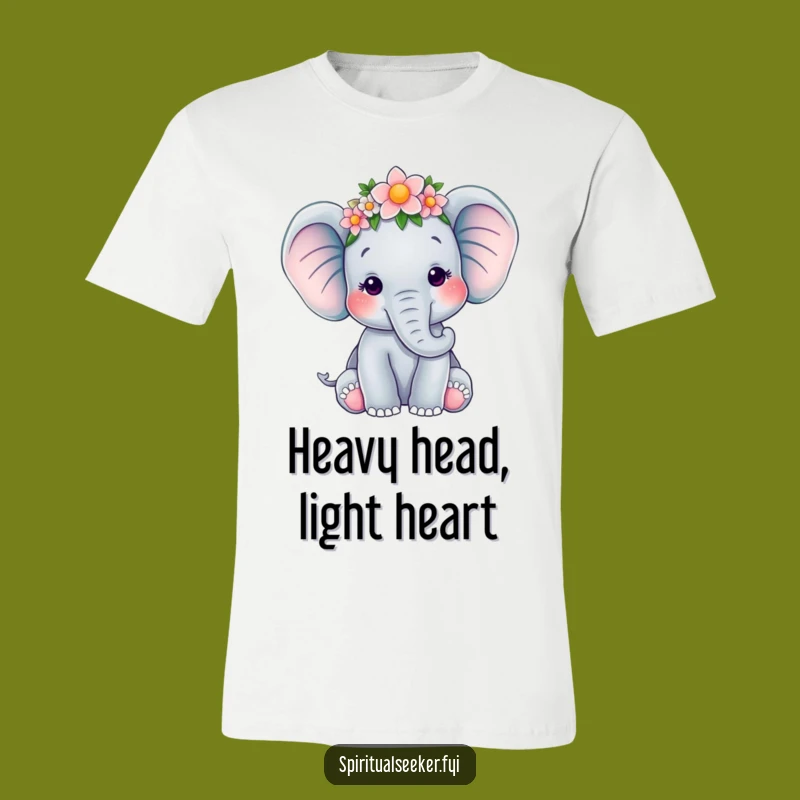 Funny Elephant Flower Crown T-Shirt: Wear Your Inner Peace with Joy