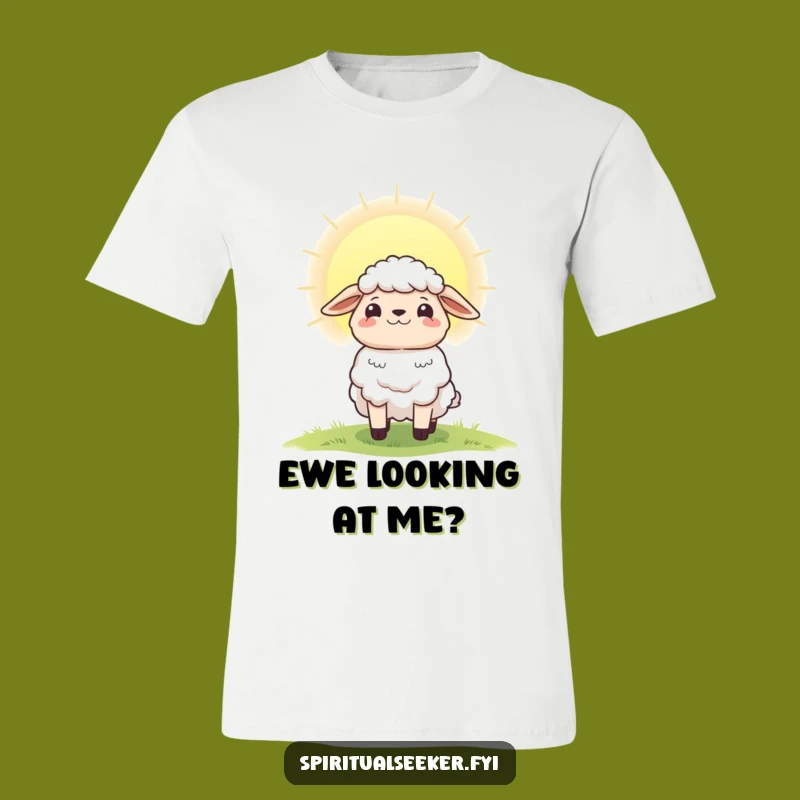 Funny Hopeful Sheep T-Shirt: Radiant Dawn Design for Optimistic Souls
