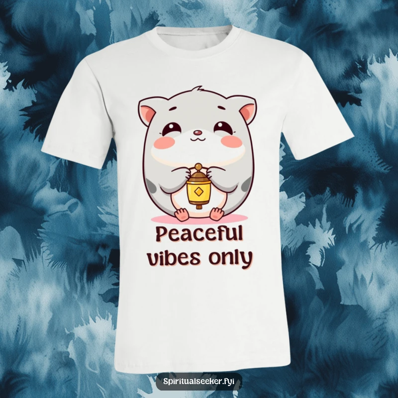 Funny T-Shirt depicting a peaceful Kawaii animal perfectly balancing a tiny chime, symbolizing harmony and gentle joy.