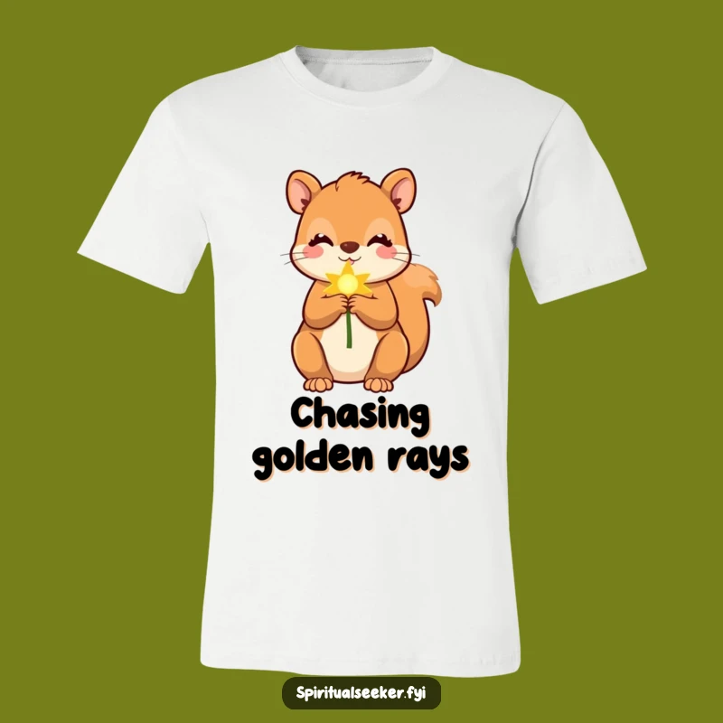 Funny Squirrel Golden Ray T-Shirt: Cute and Hilarious Gift for Optimists