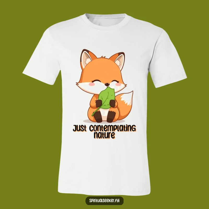 Funny Fox T-Shirt: Wear Your Peace with this Thoughtful Leaf Design