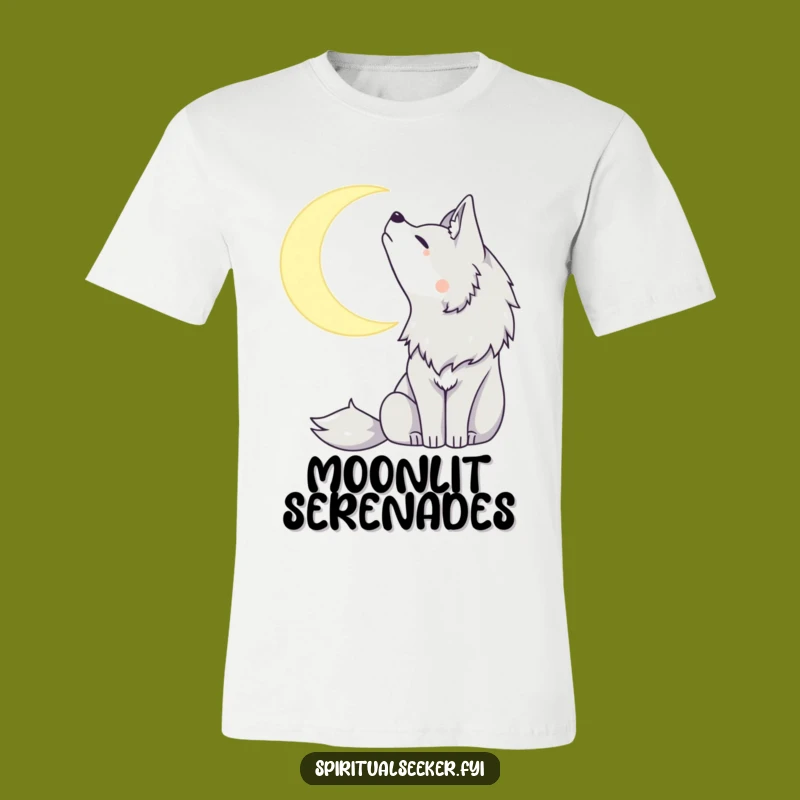 Peaceful Wolf Howl Tee: Embrace the Night with this Funny Moon Shirt.