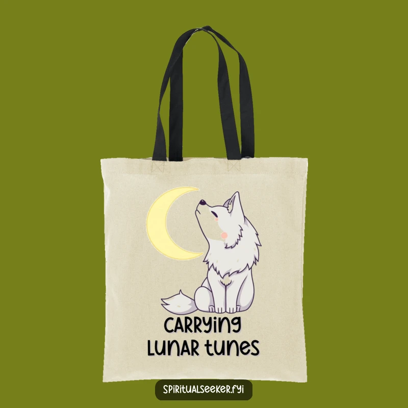 Peaceful Wolf Moon Tote: Carry Your Essentials with Mystical Humor.