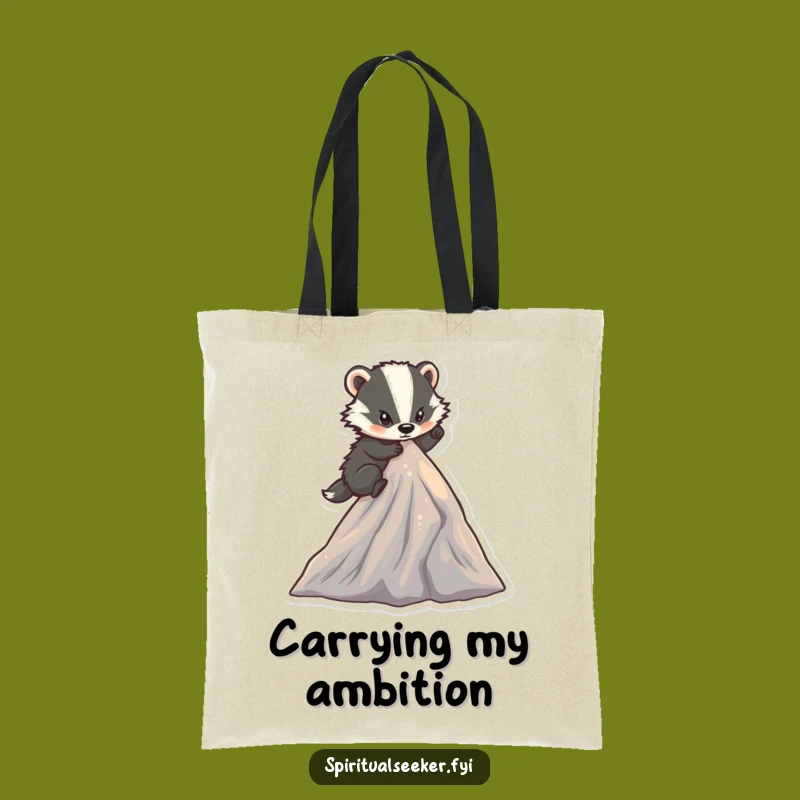 Funny Determined Badger Tote Bag: Carry Your Ambition, The Perfect Funny Gift