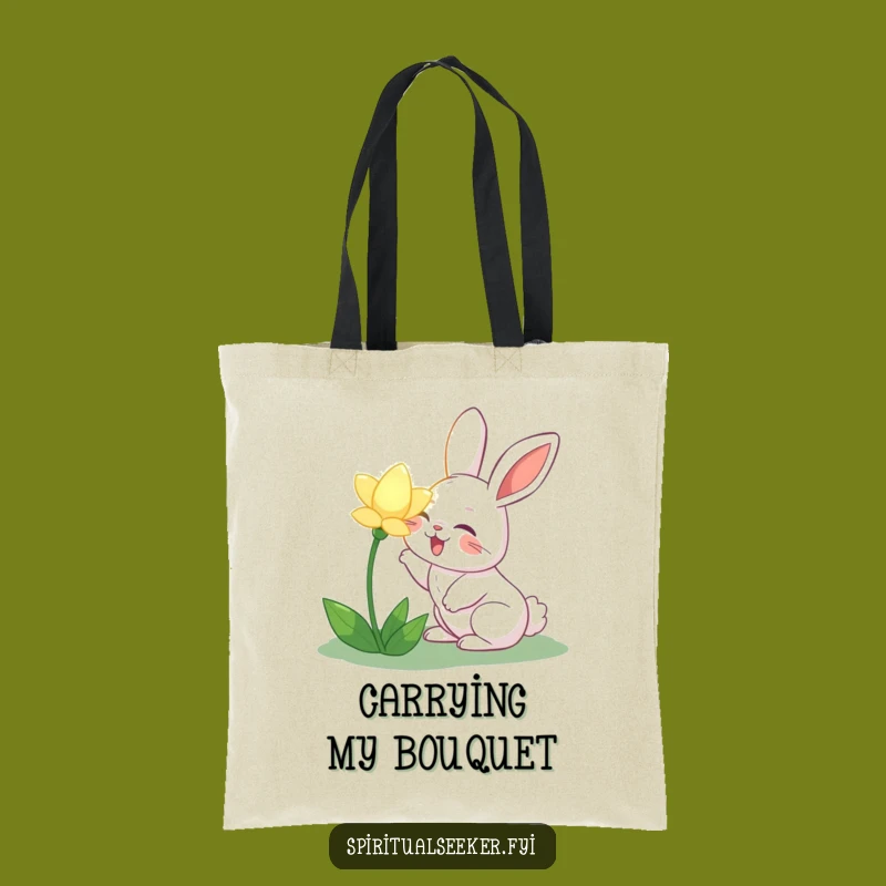 Funny Joyful Rabbit Tote Bag: Carry Your Garden Joy, Great Funny Gift!