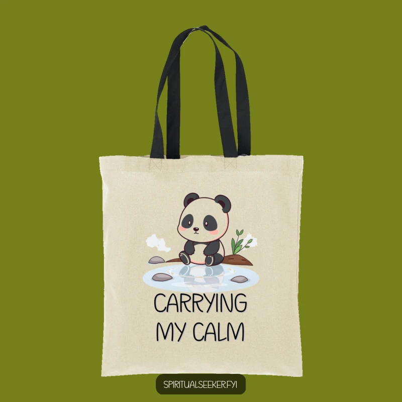 Funny Panda Zen Tote Bag: Carry Your Thoughts with Style