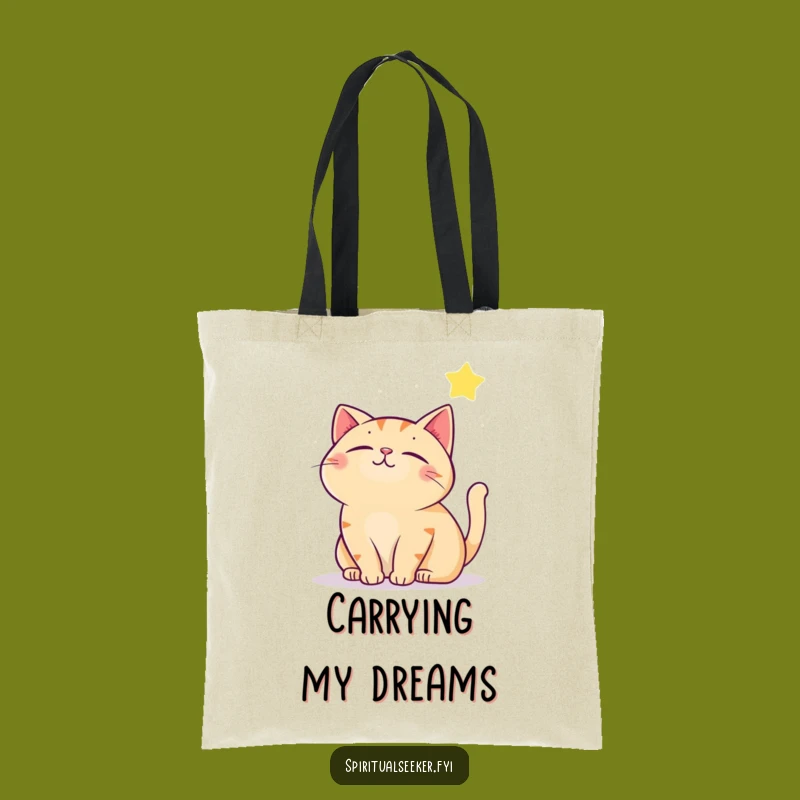 Funny Contented Cat Tote Bag: Carry Your Dreams, Great Funny Gift!
