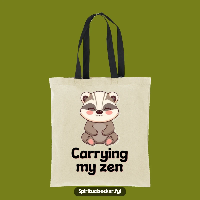 Funny Badger Zen Tote Bag: Chic Meditating Badger Carry-All, Perfect Funny Gift