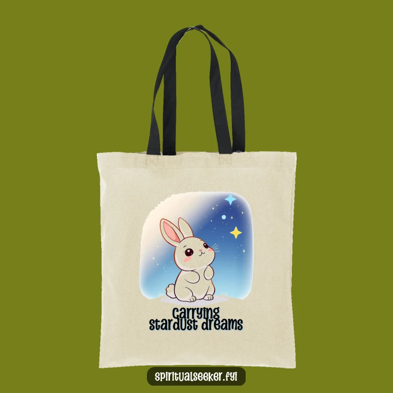 Funny Kawaii Rabbit Starry Tote Bag - Cosmic Explorer, Stylish Funny Gift