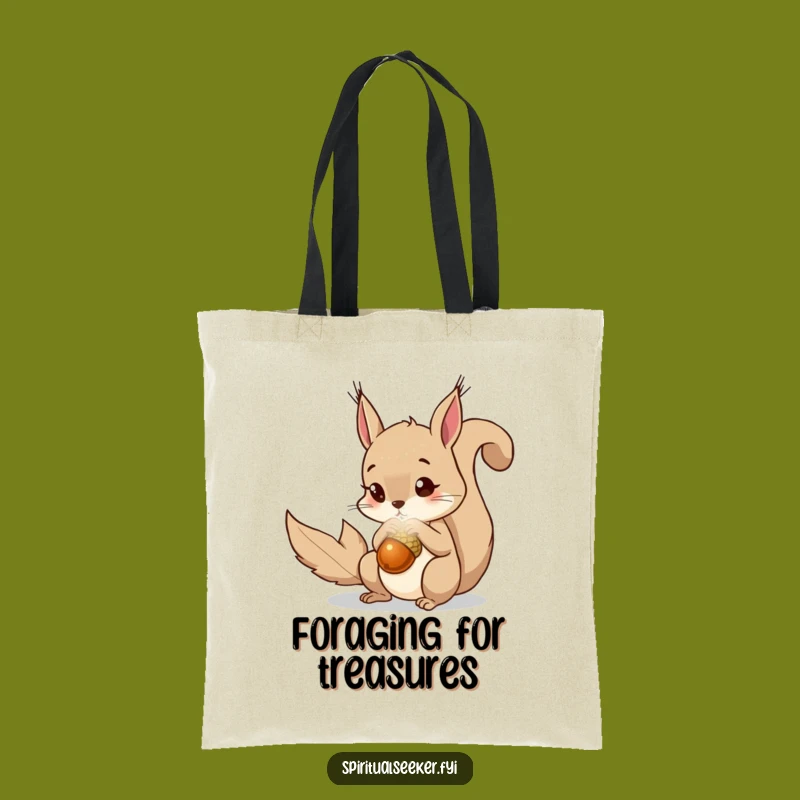 Funny Squirrel Tote Bag, Magical Acorn Hunter, Carry Your Curiosity Gift