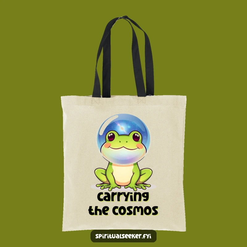 Funny Frog Galaxy Tote Bag: Carry Your Universe with Style