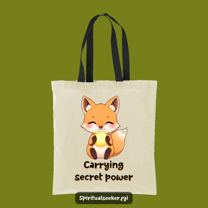 Funny Kawaii Fox Magic Tote Bag - Orb Holder, Stylish Funny Gift