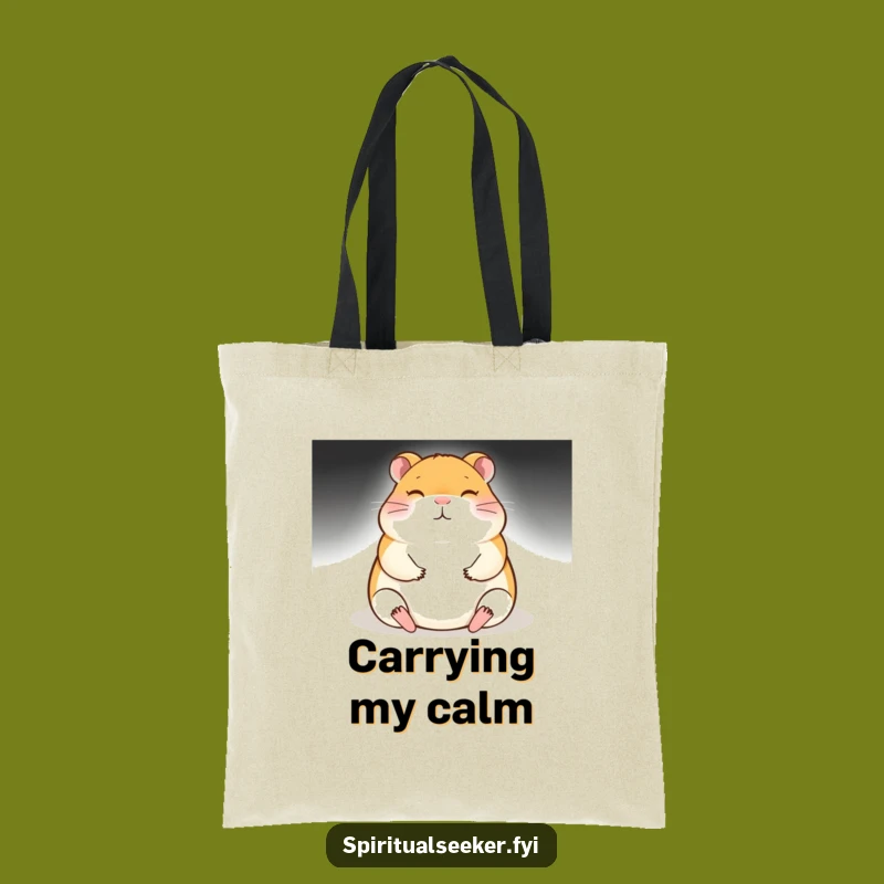Funny Meditating Hamster Tote Bag: Carry Your Calm, Great Funny Gift!