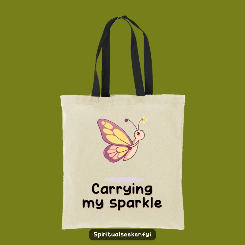 Funny Tote Bag: Dancing Butterfly in Light, a Chic Whimsical Accessory Humorous Gift